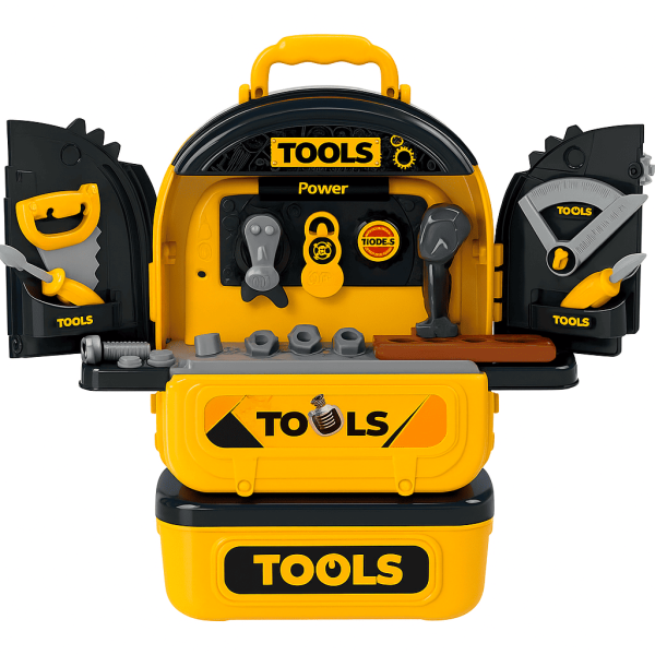 Maleta Ferramentas Infantil 2 em 1 – Oficina + Bancada